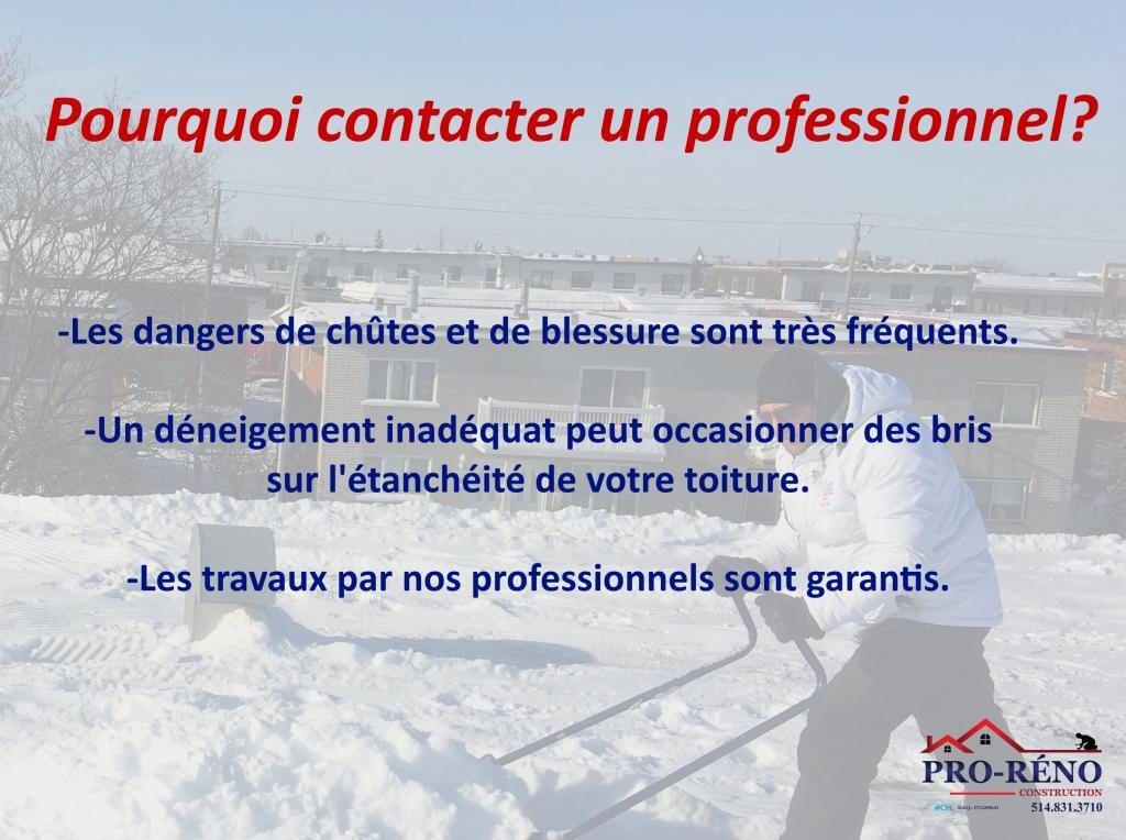 DÉNEIGEMENT DE TOITURE résidentiel commercial industriel