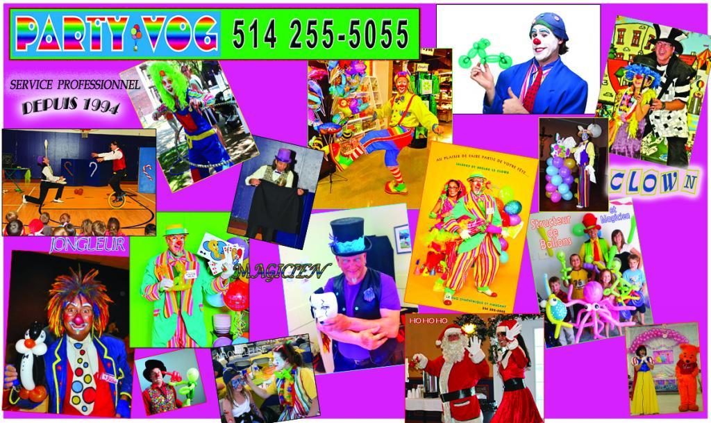 Clown ou Magicien Professionnel  514 255-5055