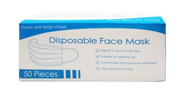 Masques de procedures, 3 plis, bleu avec pincement au nez